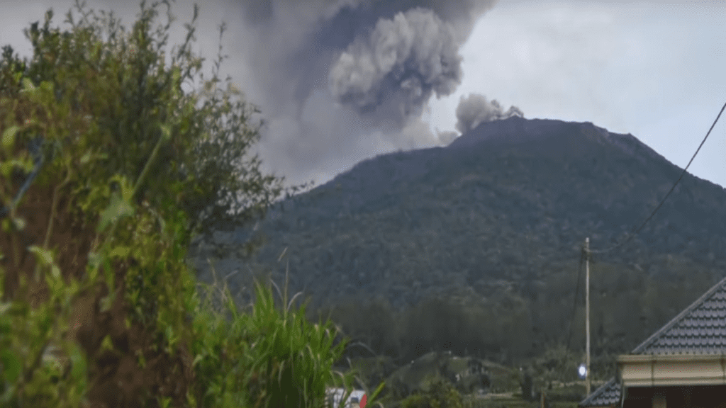 volcano erupts in Indonesia
